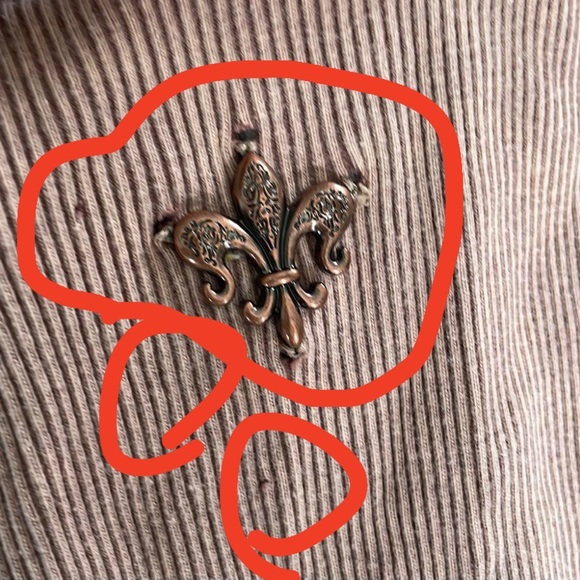 Royal plush tan beige ribbed sleeveless scoop neck tank top metal hardware logo - Picture 7 of 17